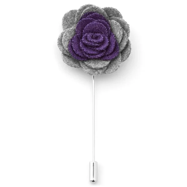 Warren Asher Boutonnière à Fleur Douce Violette & Grise Top ventes 1