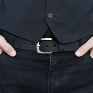 BSWK Ceinture épaisse En Cuir Noir marque pas cher 16