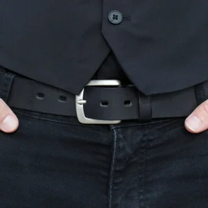 BSWK Ceinture épaisse En Cuir Noir marque pas cher 18