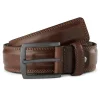 BSWK Ceinture En Cuir Brun Foncé Classique à prix promos 19