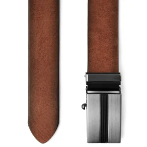 Les achats en ligne BSWK Ceinture En Cuir Cognac Avec Boucle à Verrouillage Automatique 10