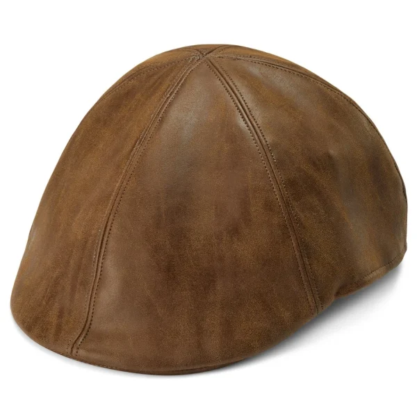 Nouvelle tendance Fawler Casquette Plate En Cuir Végan Brun Clair Moda Maximo 1