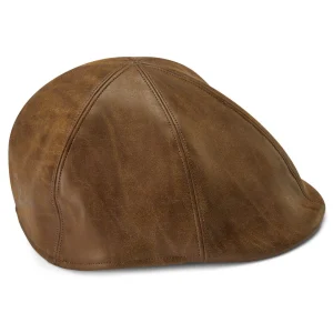 Nouvelle tendance Fawler Casquette Plate En Cuir Végan Brun Clair Moda Maximo 12