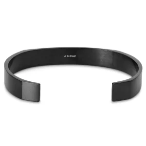 nouvelle saison Lucleon Bracelet Manchette Noir En Acier Brossé 7