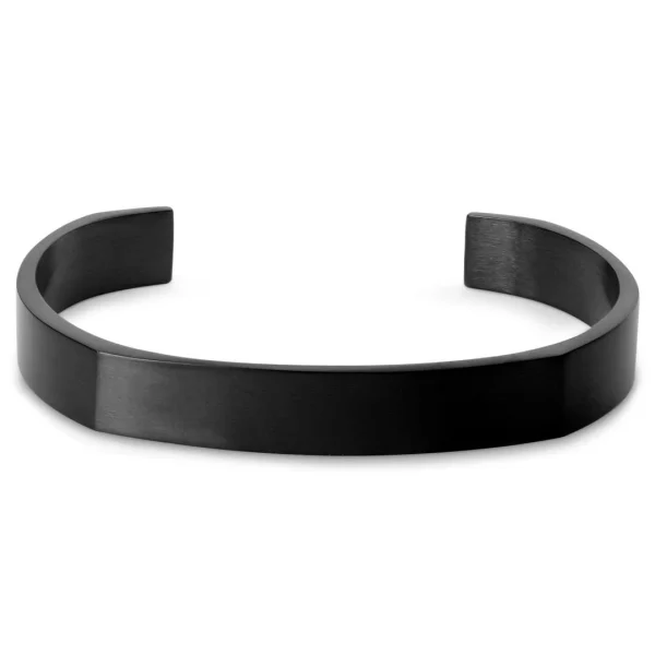 nouvelle saison Lucleon Bracelet Manchette Noir En Acier Brossé 1