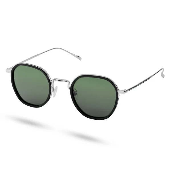 vente chaude Waykins Lunettes De Soleil Argentées Wylie Thea à Verres Polarisés Verts Dégradés 1