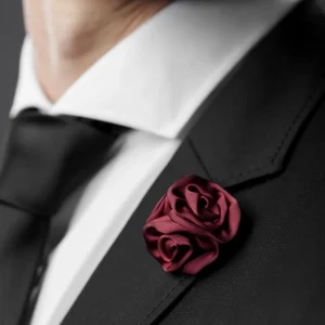 Warren Asher Boutonnière à Fleur De Rose Bourgogne Réductions 12