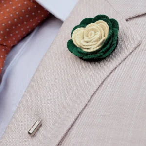 Warren Asher Boutonnière à Fleur Douce émeraude Et Crème marque pas cher 10