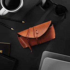 Réductions Salt & Hide Etui à Lunettes En Cuir Marron Cowboy 12