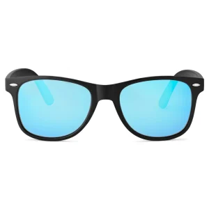 Waykins Lunettes De Soleil Rétro Noires à Verres Bleus Polarisés Meilleur Service 9