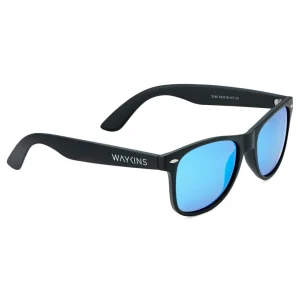 Waykins Lunettes De Soleil Rétro Noires à Verres Bleus Polarisés Meilleur Service 11