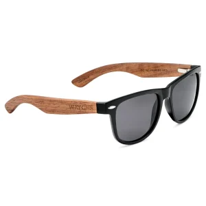 Waykins Lunettes De Soleil Rétro Noires à Verres Polarisés Et Branches En Bois à prix d'occasion 16